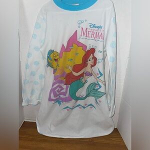 The Little Mermaid Ariel Vintage Giggles Night Gown Fleece Size 12